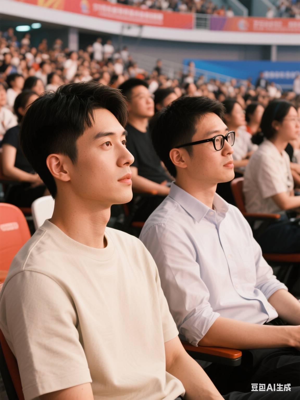吕文扬在亚运会观看了一场精彩的搏击比赛